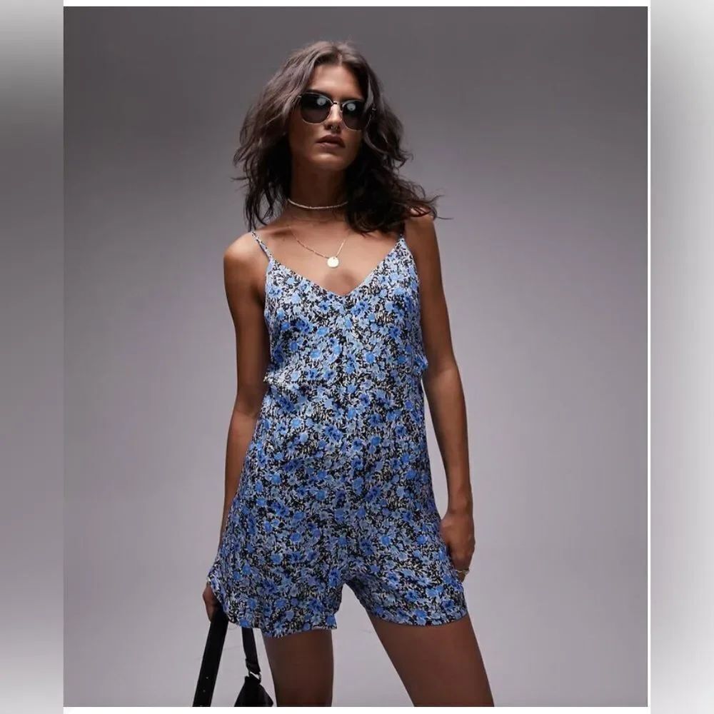 Topshop Floral Blue romper US size 6